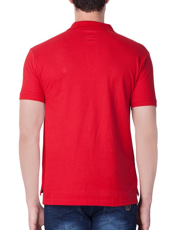 red cotton collared tshirt - 14070668 - Zoom Image - 3