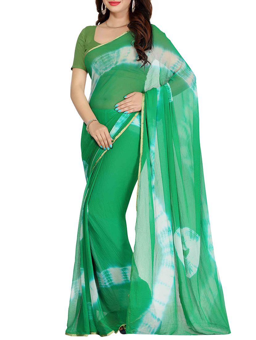 set of 2 multicolor chiffon saree with blouse - 14077616 - Zoom Image - 3