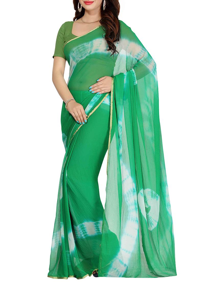 set of 2 multicolor chiffon saree with blouse - 14077617 - Zoom Image - 3