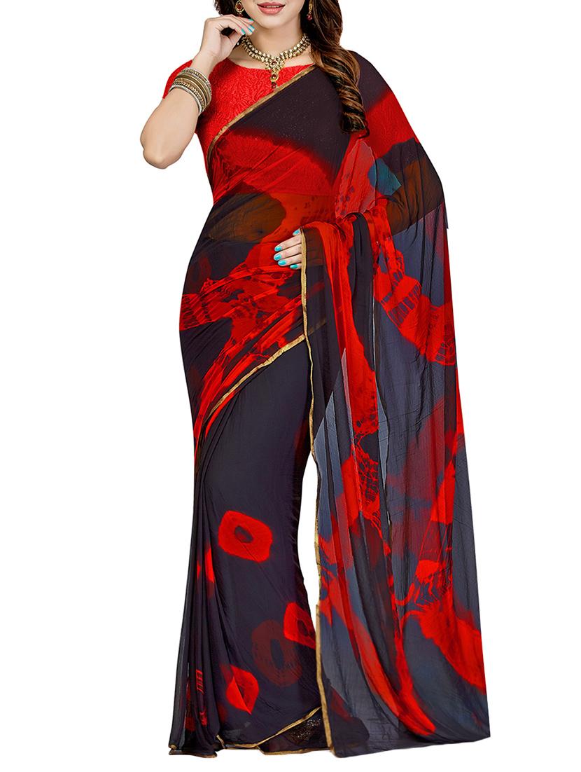 set of 2 multicolor chiffon saree with blouse - 14077618 - Zoom Image - 3