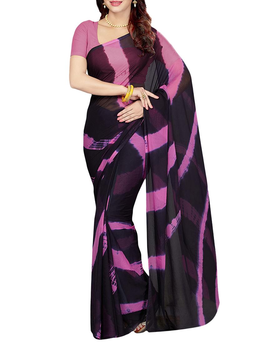 set of 2 multicolor chiffon saree with blouse - 14077717 - Zoom Image - 3