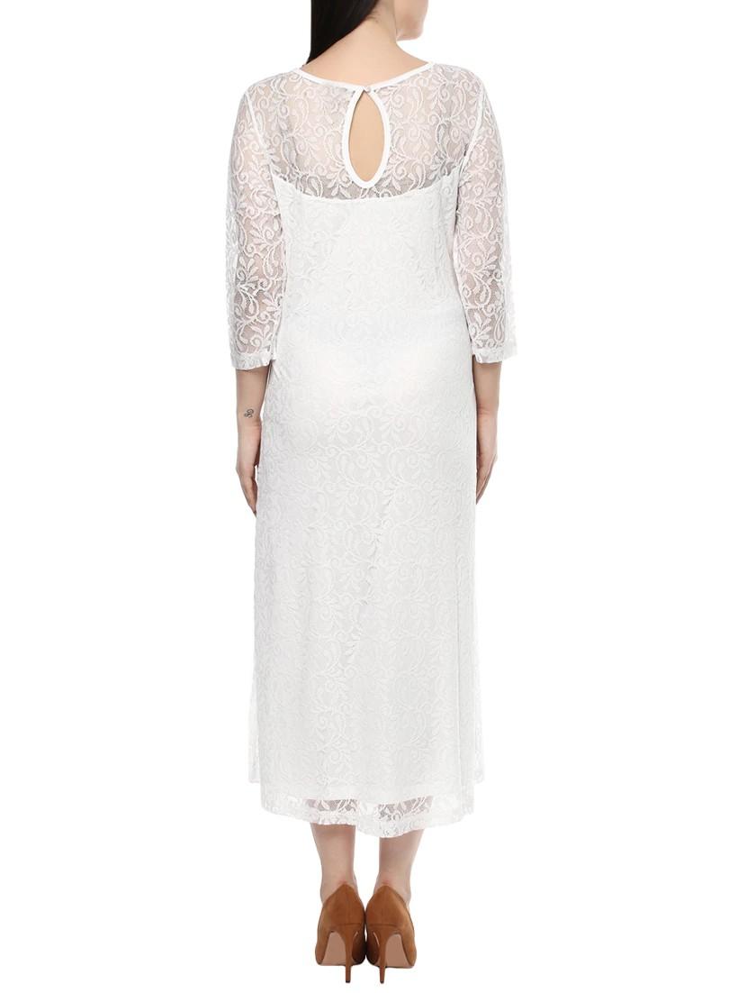 white lace plus dress - 14081029 - Zoom Image - 3