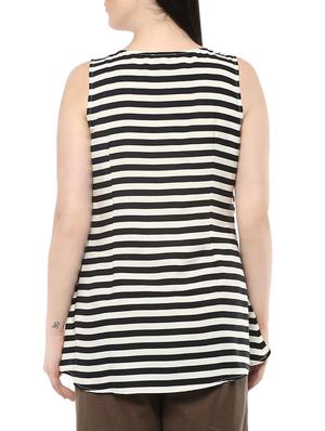 black stripped plus top - 14081124 - Standard Image - 3