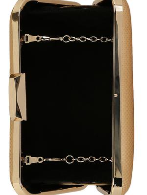brown metal box clutch - 14082338 - Standard Image - 3