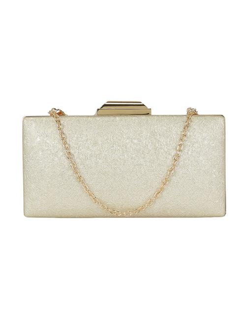 gold metal box clutch - 14082345 - Standard Image - 1