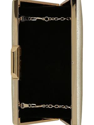gold metal box clutch - 14082345 - Standard Image - 3