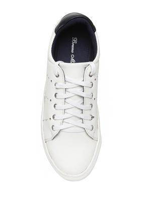white leatherette lace up sneaker - 14092098 - Standard Image - 3