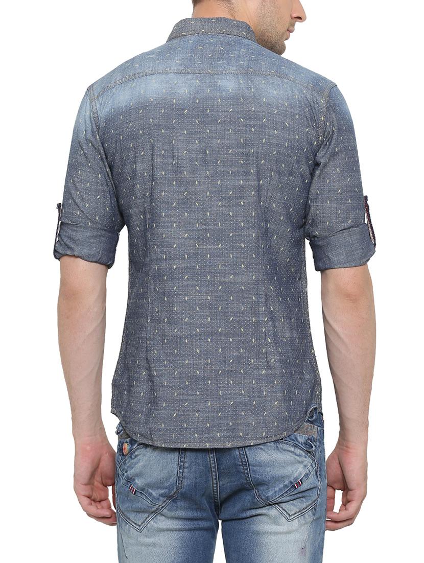 grey denim casual shirt - 14093897 - Zoom Image - 3