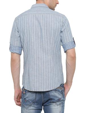 light blue denim casual shirt - 14093913 - Standard Image - 3