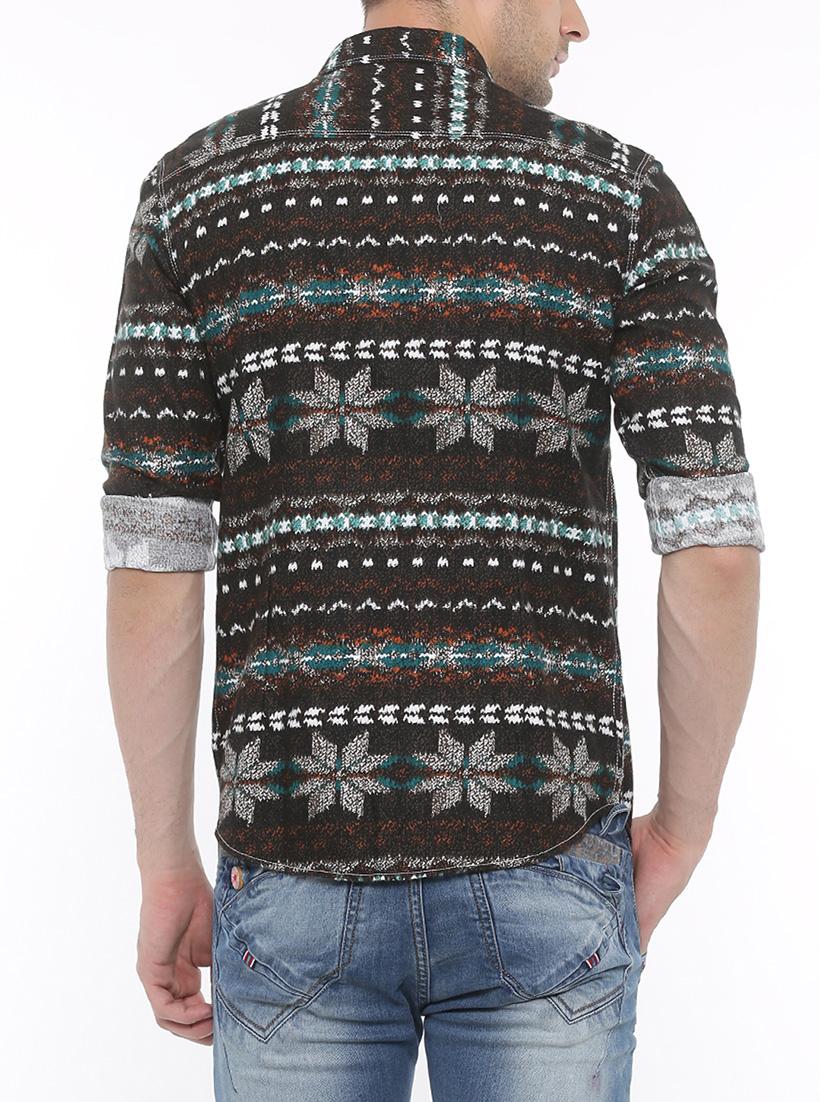 black cotton casual shirt - 14093969 - Zoom Image - 3