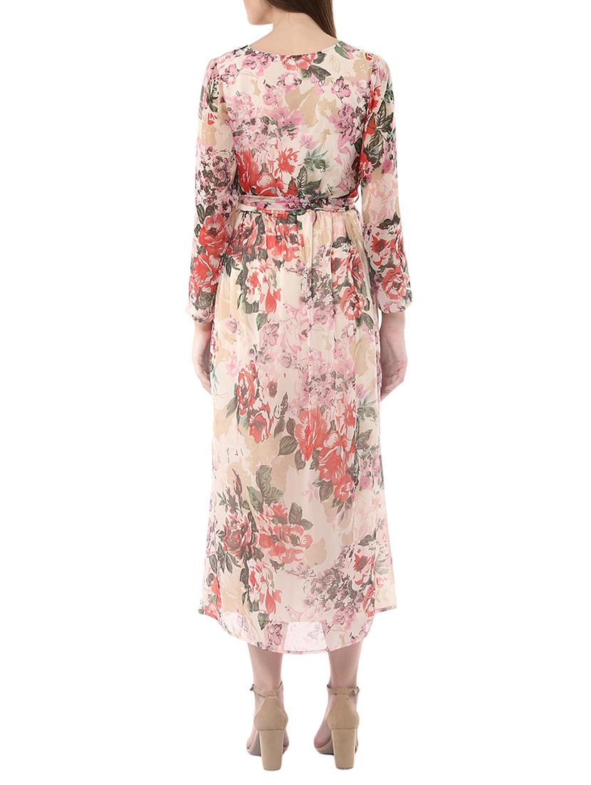 tie front floral a-line dress - 14094271 - Zoom Image - 3
