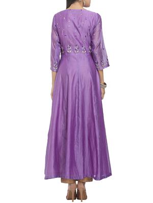 kaanchie nanggia purple chanderi aari embroidered kurta - 14094415 - Standard Image - 3