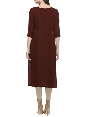Printed yoke straight kurta - 14095057 - Standard Image - 3