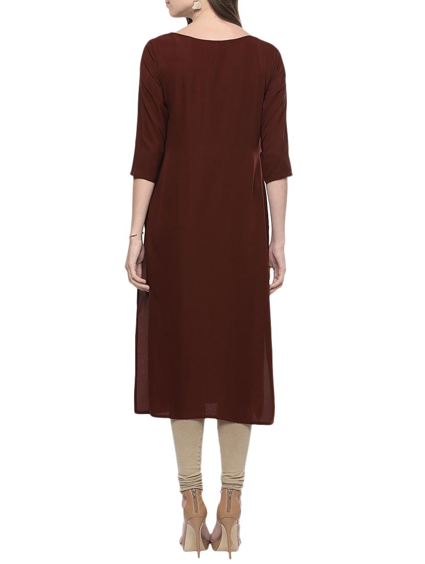 Printed yoke straight kurta - 14095057 - Zoom Image - 3