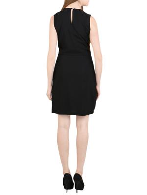 slit detail contrast layered dress - 14095167 - Standard Image - 3