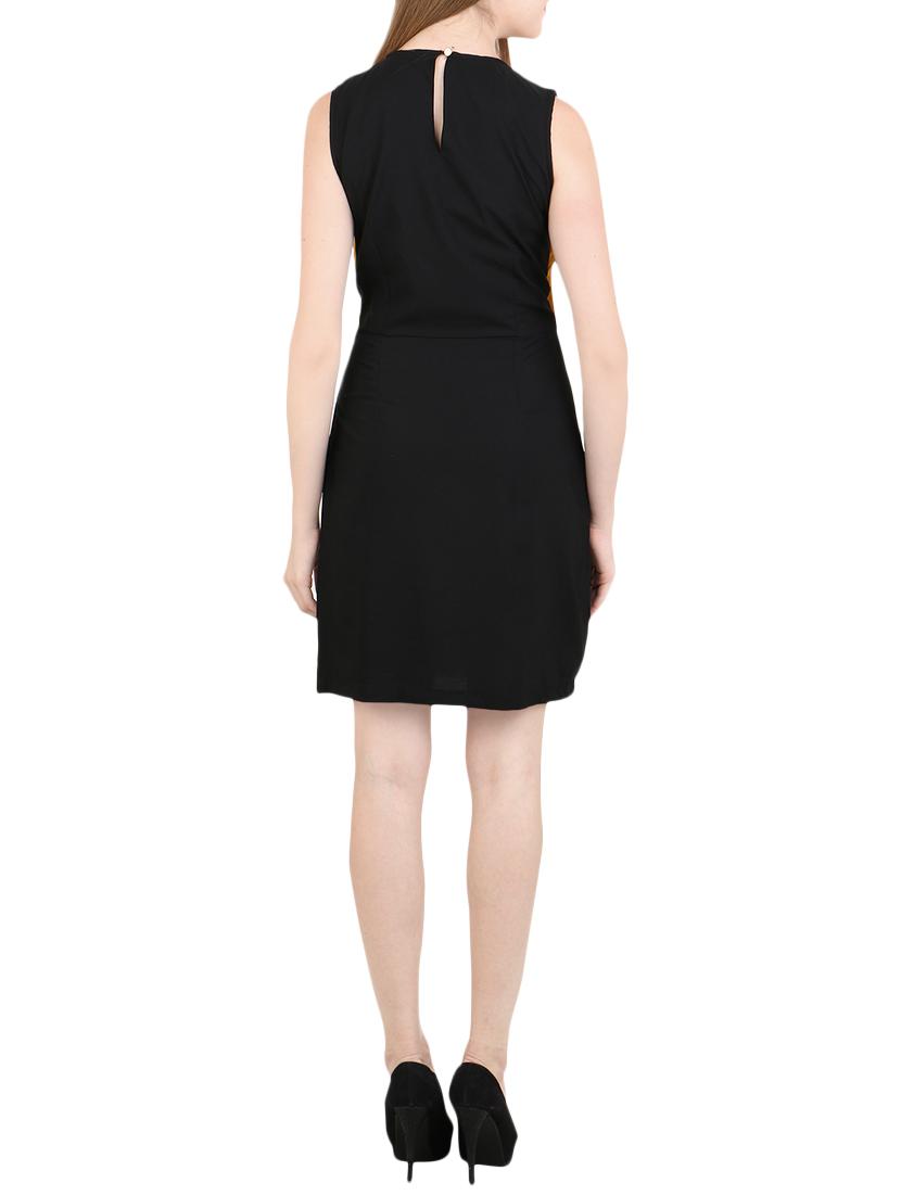 slit detail contrast layered dress - 14095167 - Zoom Image - 3
