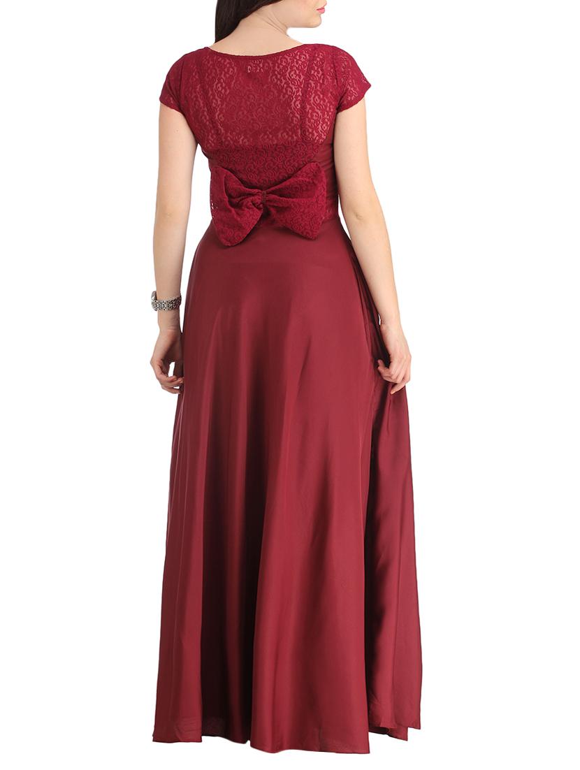 lace panel back bow gown - 14100533 - Zoom Image - 3