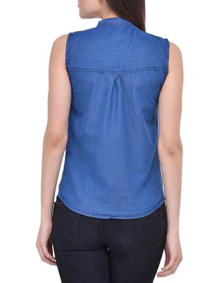 blue denim regular shirt - 14100554 - Standard Image - 3