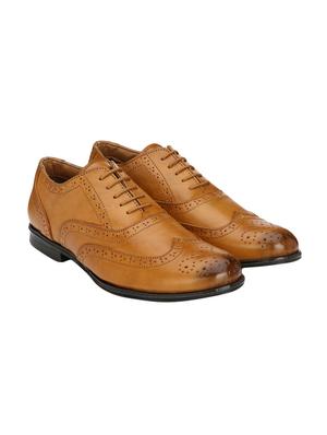 tan leatherette lace-up brouge - 14106045 - Standard Image - 3