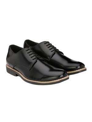 black leatherette lace-up derby - 14106147 - Standard Image - 3