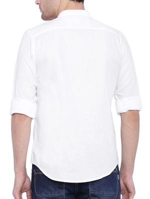 white cotton casual shirt - 14108806 - Standard Image - 3