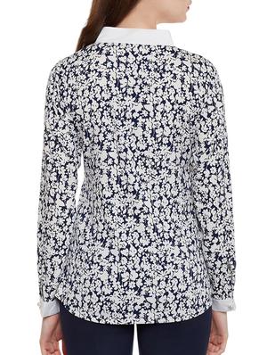 Mandarin collar floral top - 14113965 - Standard Image - 3