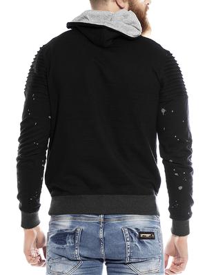 black cotton sweatshirt - 14123757 - Standard Image - 3