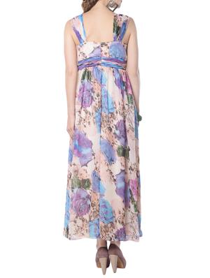 purple floral printed maxi dress - 14125236 - Standard Image - 3