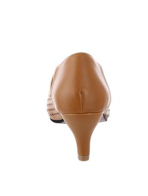 tan faux leather slip on pumps - 14125521 - Standard Image - 3