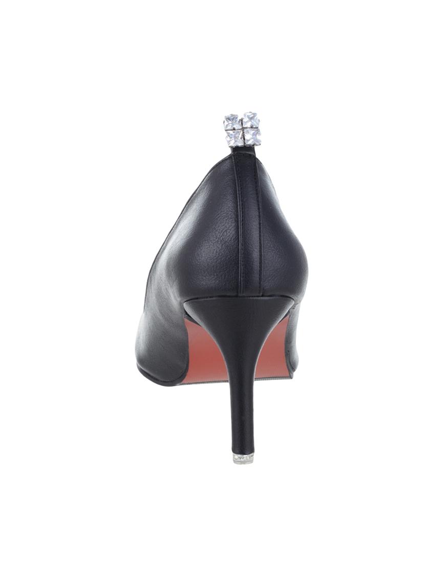 black faux leather slip on pumps - 14125528 - Zoom Image - 3