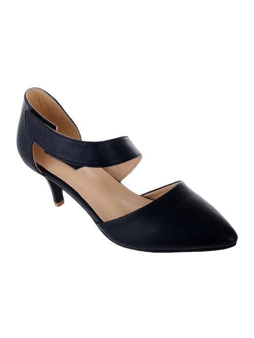 black faux leather closed back sandals - 14126132 - Standard Image - 1