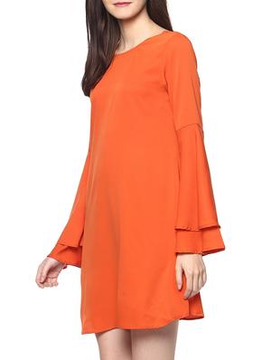 bell sleeve criss-cross back dress - 14128804 - Standard Image - 3