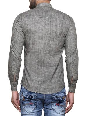 grey cotton casual shirt - 14129277 - Standard Image - 3