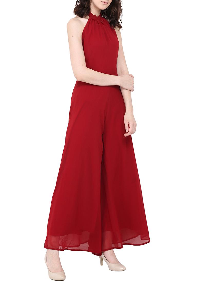 red full leg jumpsuit - 14129757 - Zoom Image - 3