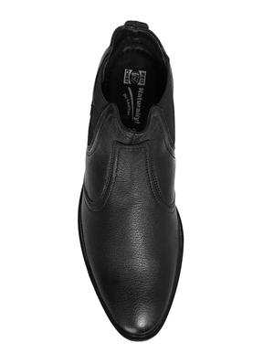 black Leather slip on boots - 14131862 - Standard Image - 3
