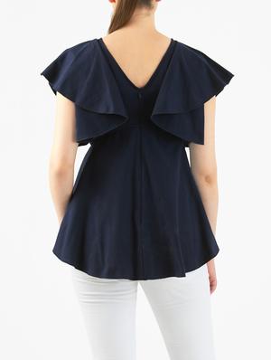 I WEAR MY STYLE navy blue cotton jersey top - 14132676 - Standard Image - 3
