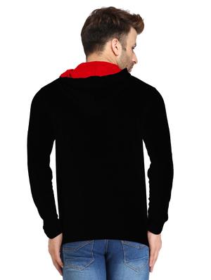 black cotton color block t-shirt - 14134721 - Standard Image - 3
