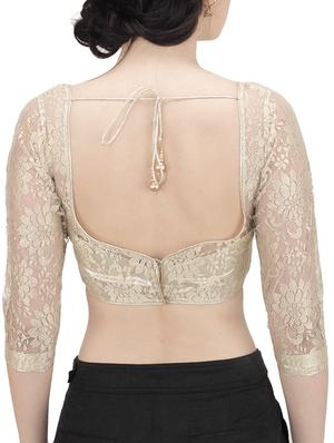 gold woven stitched blouse - 14137607 - Standard Image - 3
