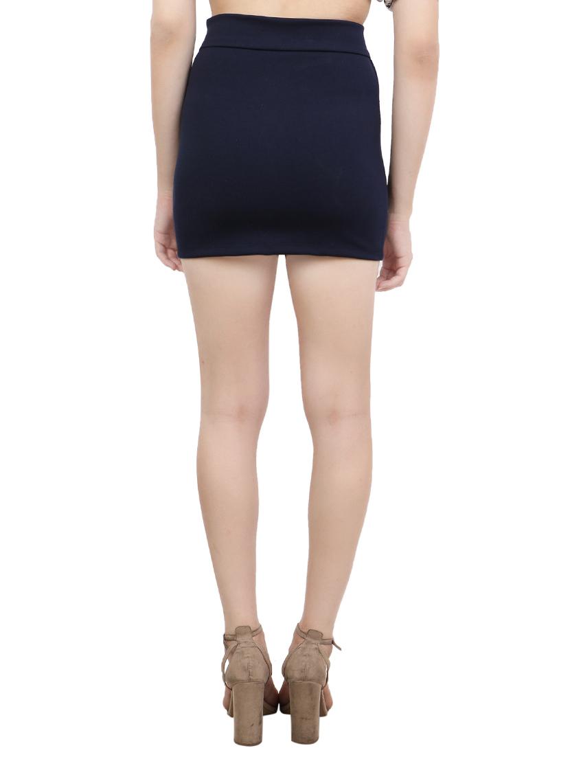 cation navy blue mini skirt - 14140324 - Zoom Image - 3