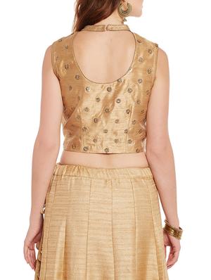 beige embellished stitched blouse - 14152443 - Standard Image - 3