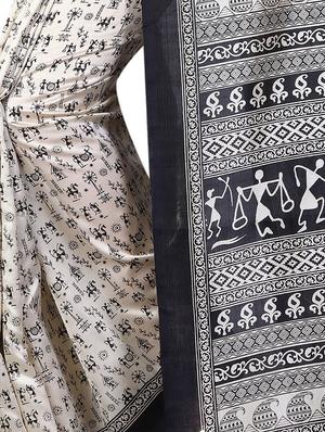 white silk bhagalpuri saree with blouse - 14154468 - Standard Image - 3