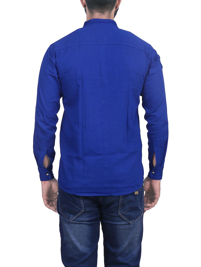 blue cotton casual shirt - 14155990 - Zoom Image - 3