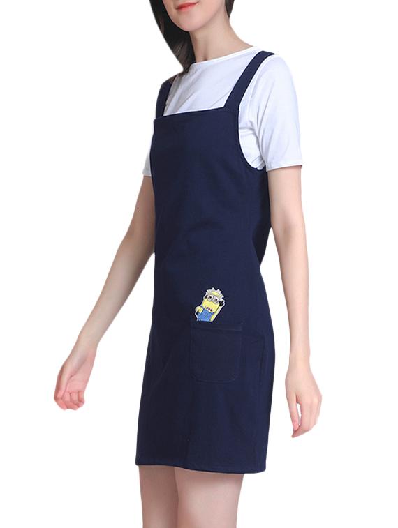 navy blue cotton a-line dress - 14157674 - Zoom Image - 3