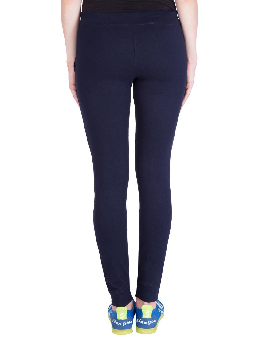 navy blue cotton track pants - 14160405 - Zoom Image - 3