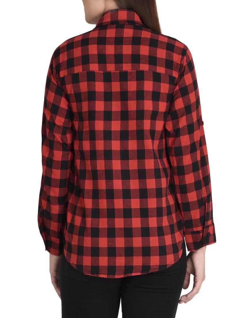red cotton straight shirt - 14167940 - Zoom Image - 3