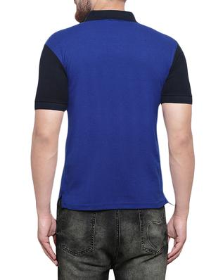 blue cotton color block t-shirt - 14173922 - Standard Image - 3