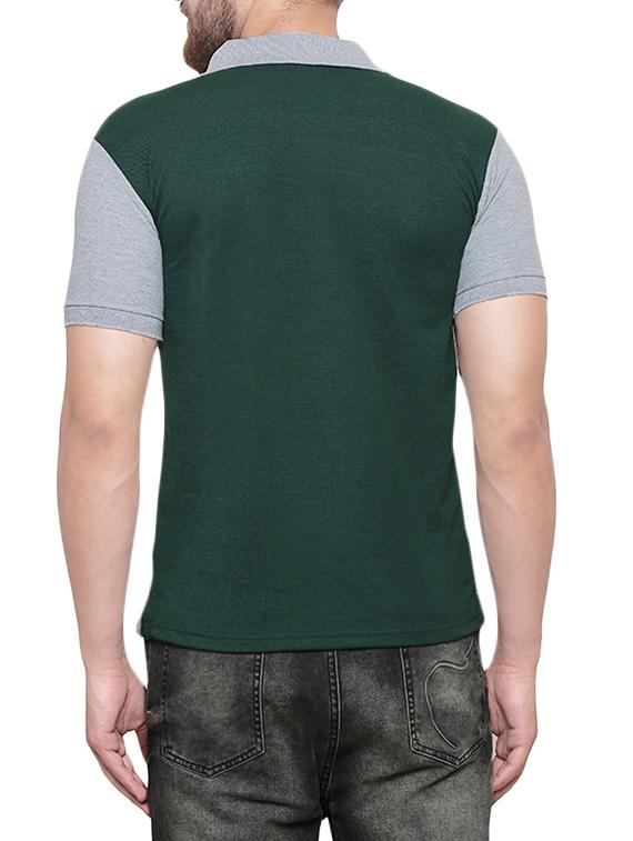 green cotton color block t-shirt - 14173925 - Zoom Image - 3