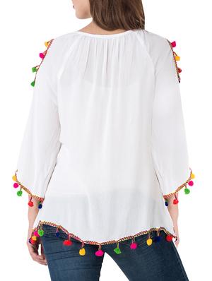 solid white rayon top - 14175543 - Standard Image - 3