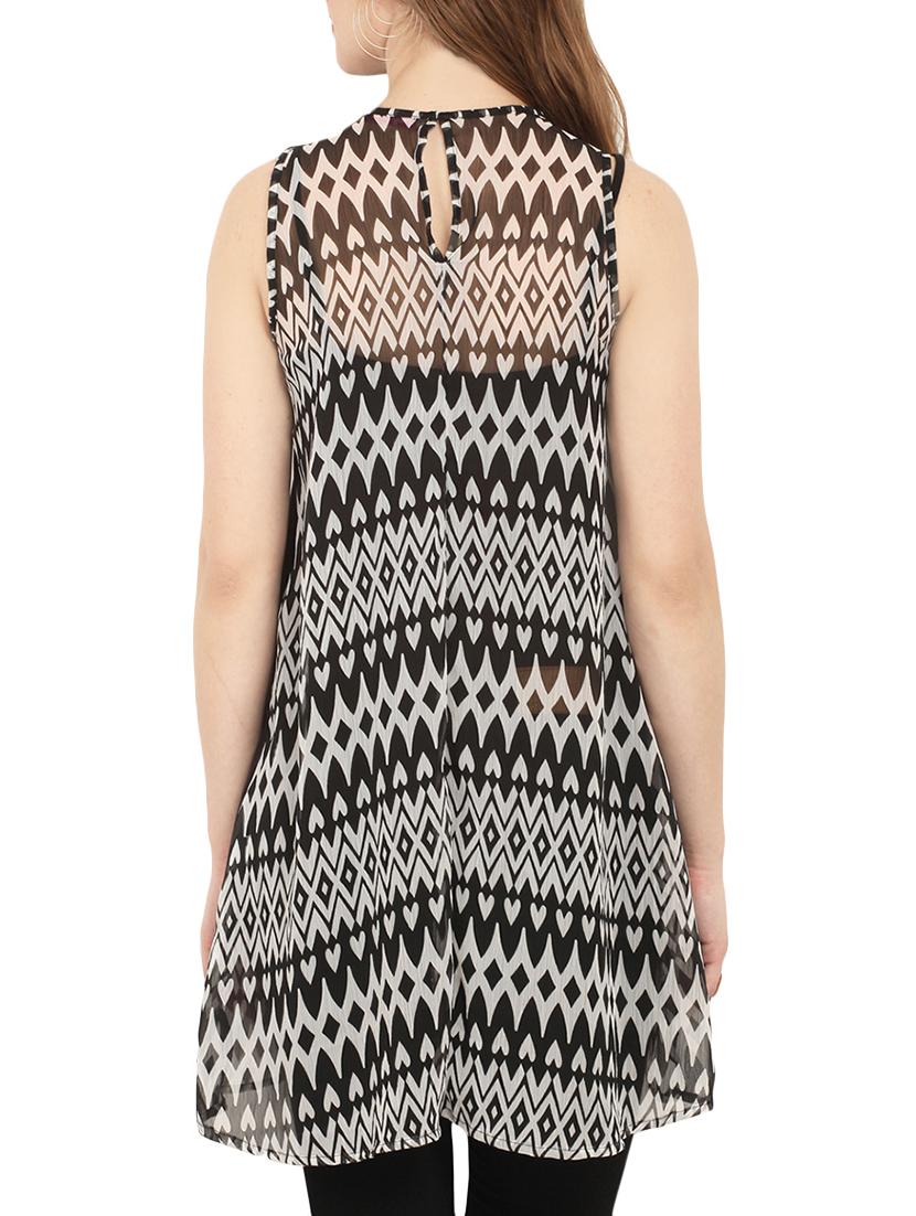 black printed viscose tunic - 14178850 - Zoom Image - 3
