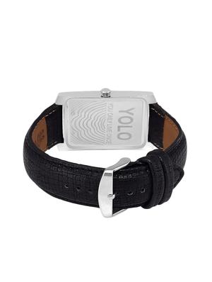 yolo men'z black dial rectangular wrist watch - 14180485 - Standard Image - 3